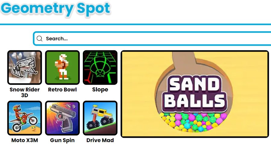 Gaming Activities on Geometry Spot