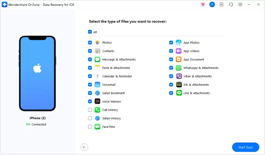 start scanning after choosing contacts