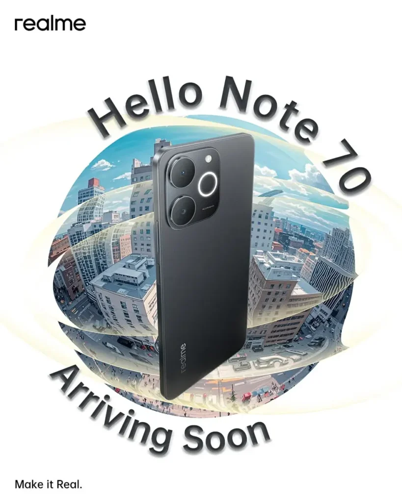 Realme Note 70 arrive soon