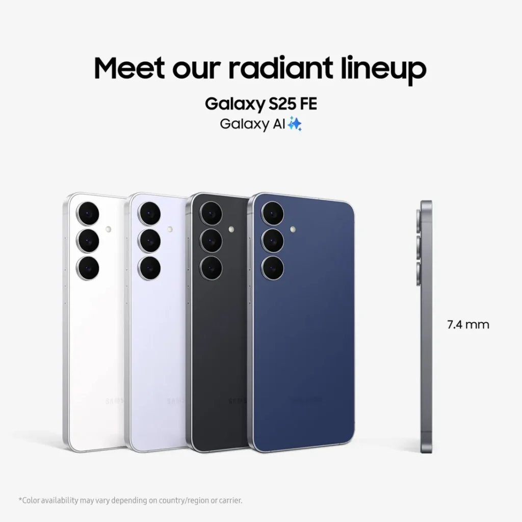 Samsung Galaxy S25 FE colors