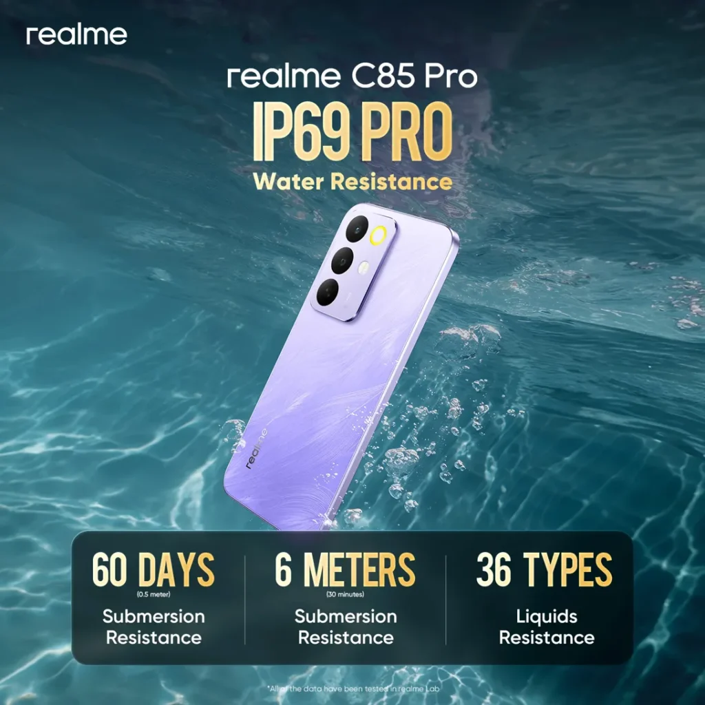 Realme C85 Pro Water Resistance