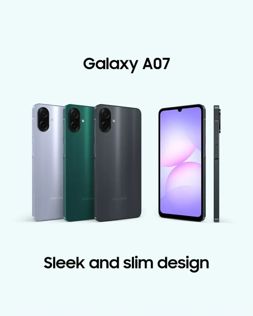 Samsung Galaxy A07 Slim design
