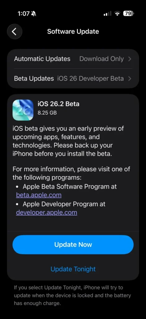 iOS 26.2-beta