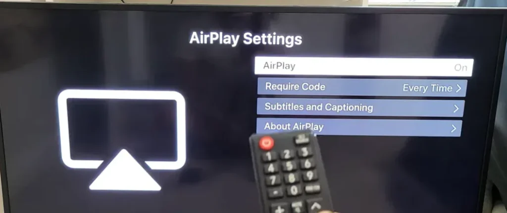 airplay settings enabled on