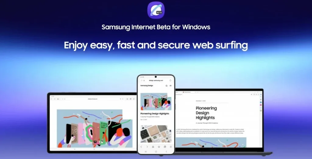 Samsung Internet Beta for Windows web browser