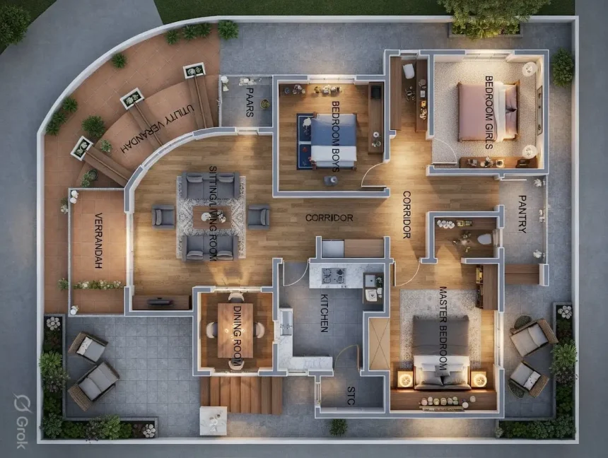 Give Grok Prompt For Creating this house