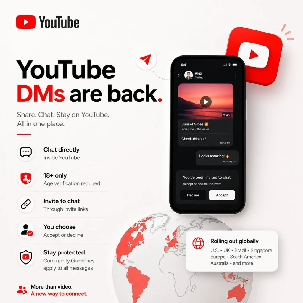 YouTube in-app messag