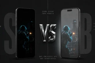 Same frame, same brightness setting. The difference is whether the panel can turn a pixel off or only ask it to block light