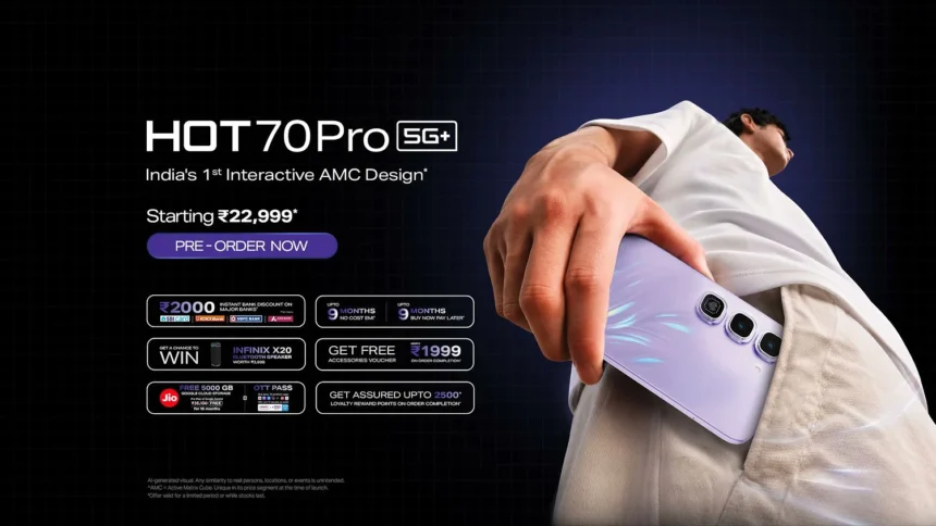 Infinix HOT 70 Pro 5G launched in India.