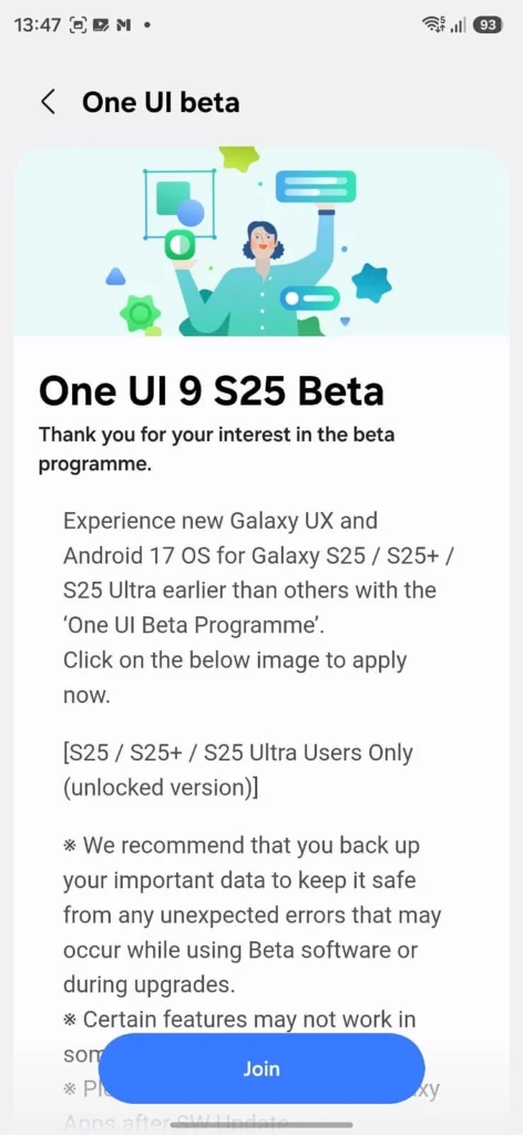 One UI 9 beta