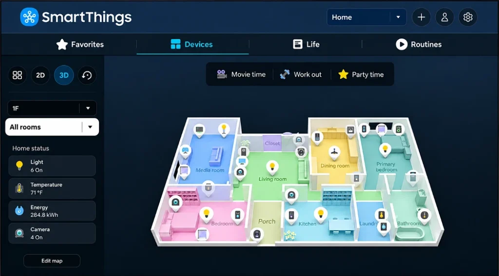 SmartThings 3D Home Map