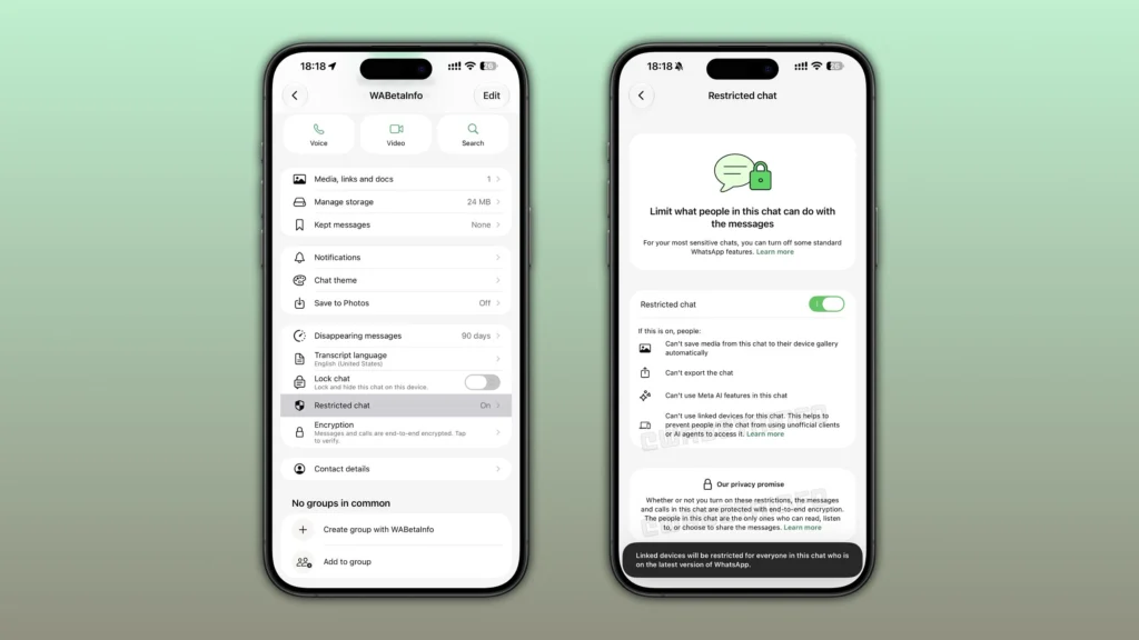 WhatsApp Restricted Chats